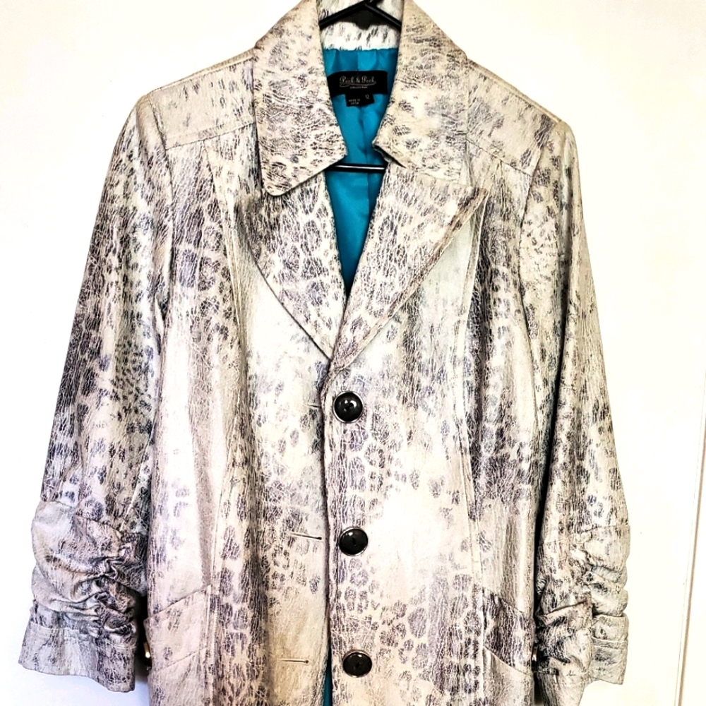 Gray (ish) lined jacket (Size 12) Used/Normal Wear
